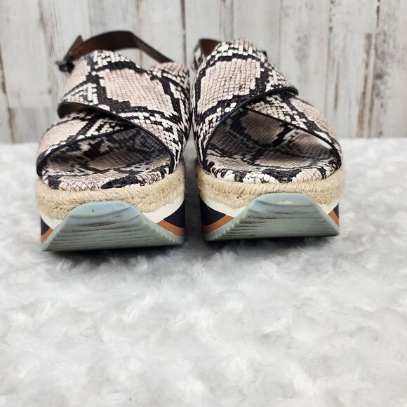 Enzo Angiolini Eva Snakeskin Wedge Sandals Size 10 - Picture 5 of 10